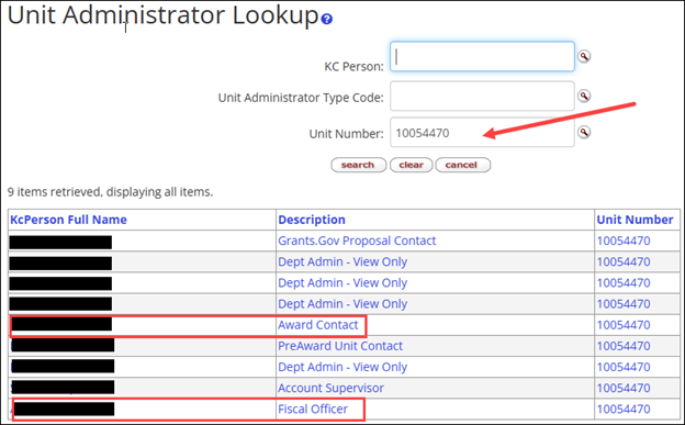 Graphic with an arrow showing the text box titled Unit Number for entring an Organization Code.